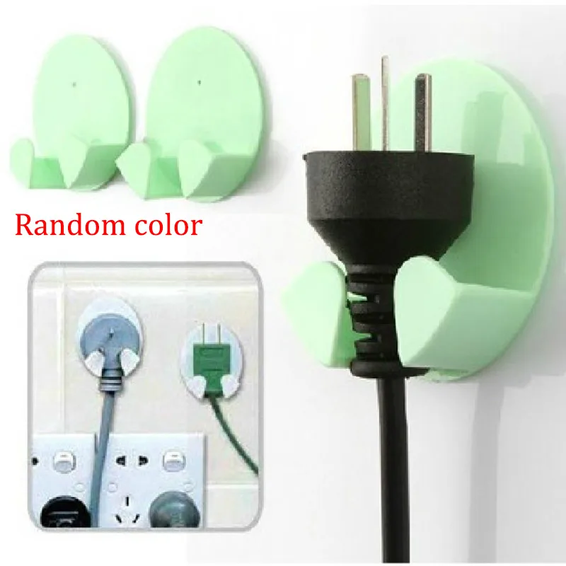 

2Pcs Convenient Practical Self-AdheSive Power Plug Socket Holder Sticky Hooks Home Hotel Wall Hanger Storage Tools Hogard DC29