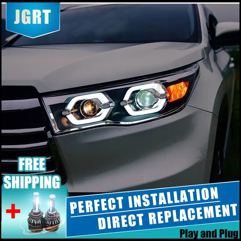2PCS LED Headlights For Toyota Highlander 2015 2019 Car Led Lights