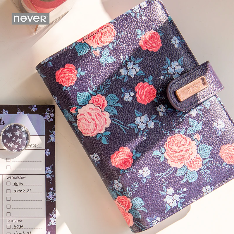 

Agenda Organizer A6 Planner Personal Diary Book Stationery Rose Love Creative Six-Hole Loose-Leaf Notebook Office&School