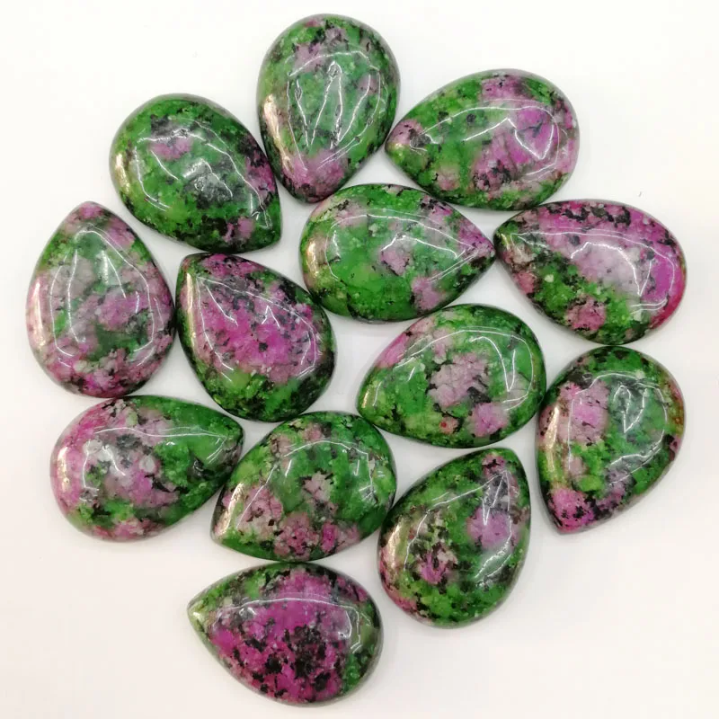 

Wholesale 25x18mm natural Epidote stone beads teardrop CAB CABOCHON for DIY jewelry accessories Free shipping 30pcs/lot