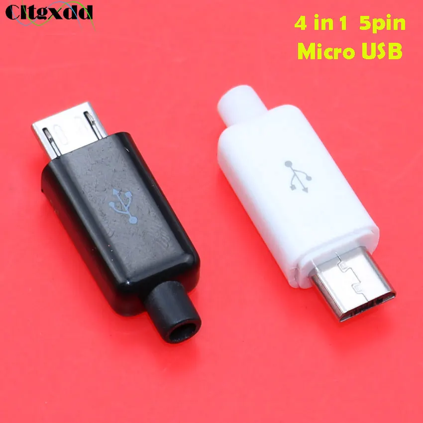 Cltgxdd 10 ~ 100 шт 5 pin микро USB штекерные соединители 4 в 1 комплект с чехлами