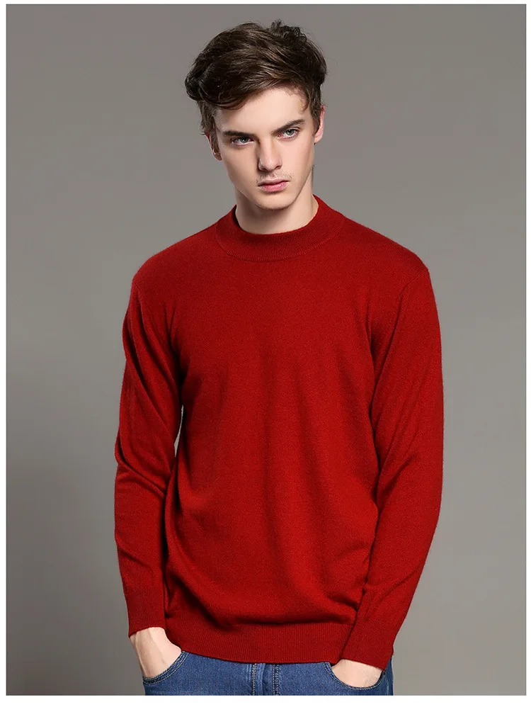MRMT 2018 бренд Для мужчин кашемир Свитера, пуловеры одноцветное Цвет пуловер для мужской половины-высокий воротник Базовый теплый свитер