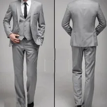 Лучшее Новое поступление изготовленный на заказ светильник Серый Жених мужские костюмы для смокингов с серым, светильник на заказ Серый смокинг, мужские костюмы с отворотом