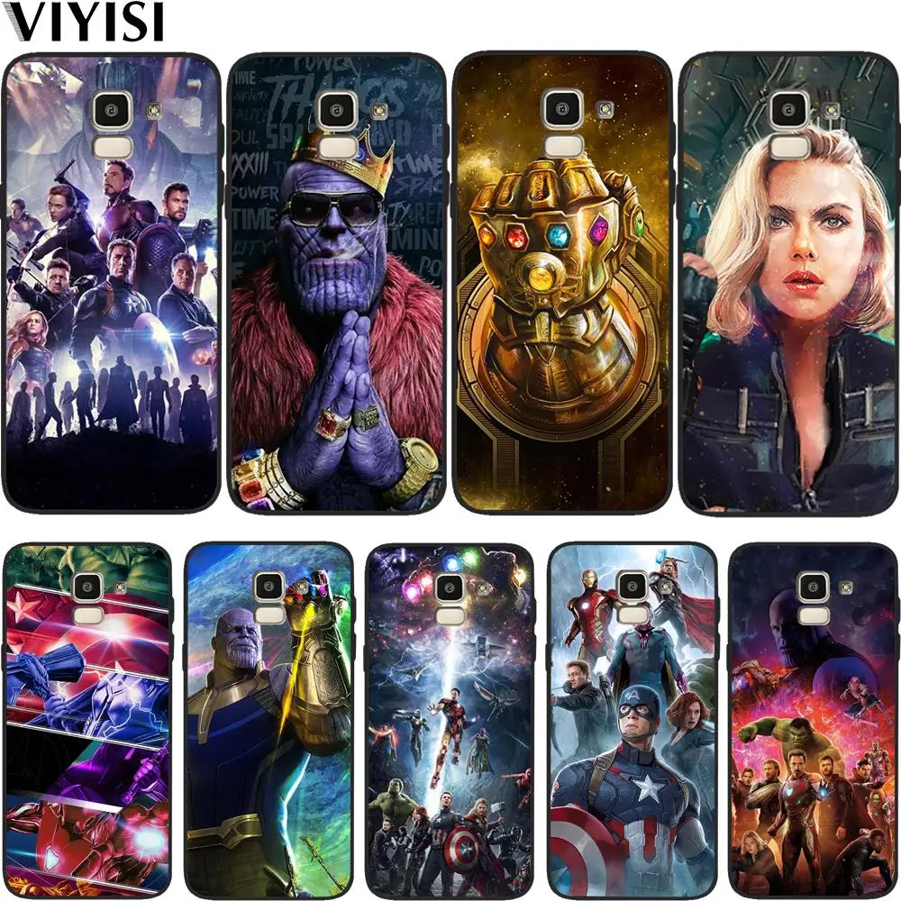

Coque For Samsung Galaxy S10 Case Avengers Marvel For samsung s8 S7 S9 S6 J7 2017 J4 J6 J8 Plus Etui Thanos Black Widow Iron Man