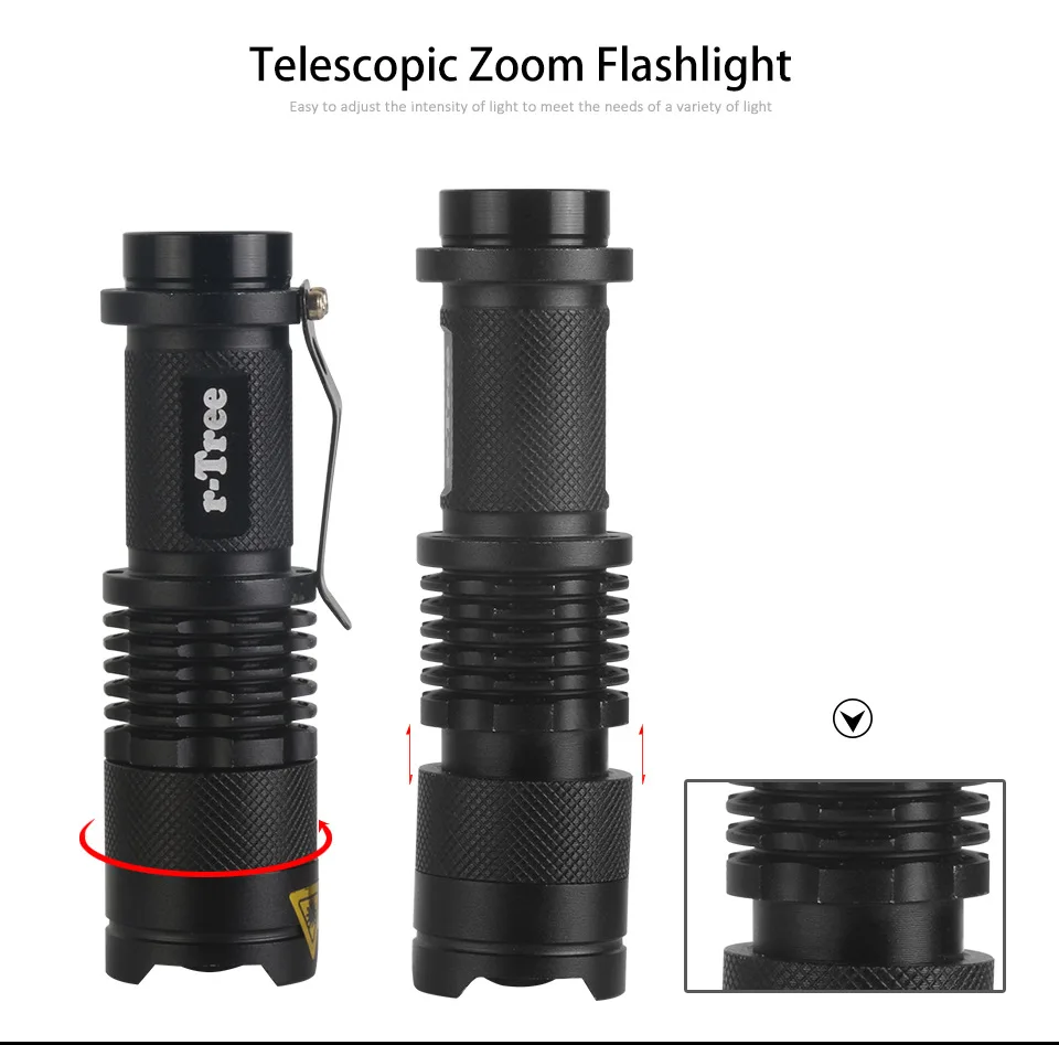 Top lamp q5 led flashlight 7W high power mini zoomable 3 modes waterproof torch lamp flash light penlight 14500 /AA FL0201 3