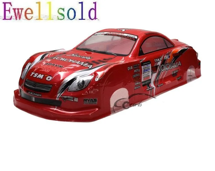 

Ewellsold no:097red 1/10 RC car parts 1/10 RC racing on-road drift car painted PVC Body Shell red (width 190mm,wheelbase 260mm)