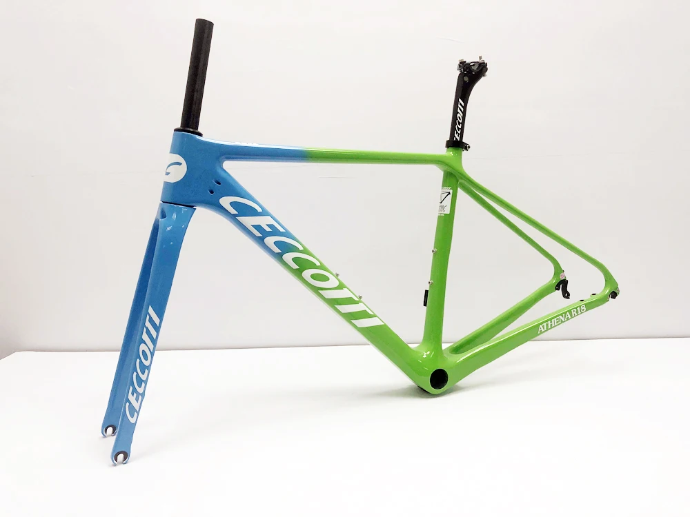 Cheap Blue carbon bicycle frame Ceccotti disc brake carbon racing bicycle frame 0