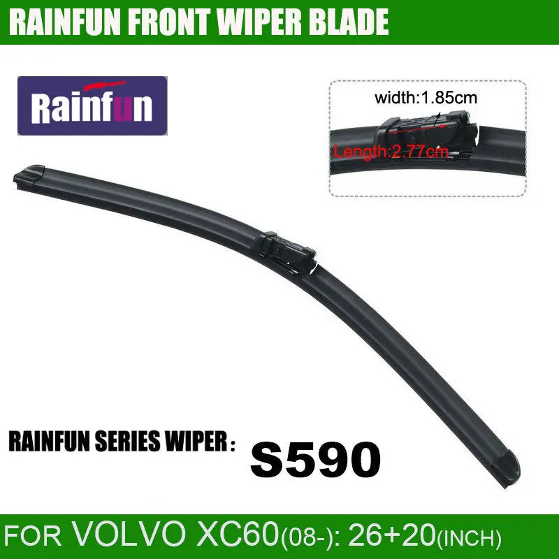 Щетка стеклоочистителя RAINFUN для VOLVO XC60(08 ) длина 26 + 20 дюймов 2 шт. в комплекте|wiper
