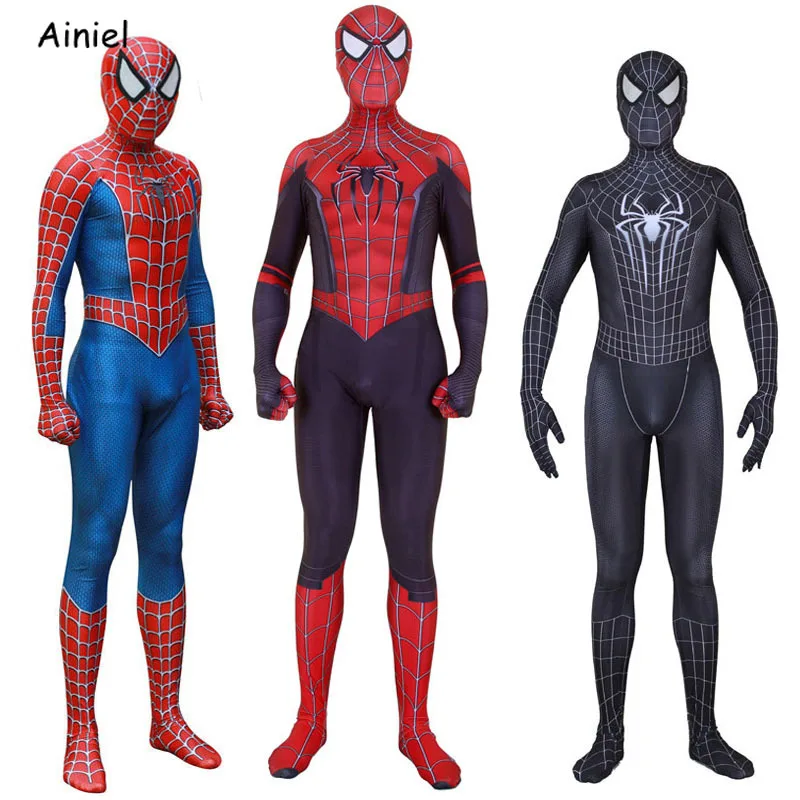

Raimi Spider Hybrid Suit Spider-Man: Far From Home Cosplay Spiderman Costume Mask Zentai Bodysuit Halloween Costume Kids Adult