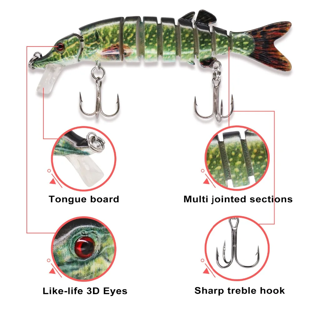 9 см 6 г мини приманка для ловли щуки Мульти соединенная жесткая приманка рыболовные снасти воблеры приманки с языком доска плавающая приманка Pesca