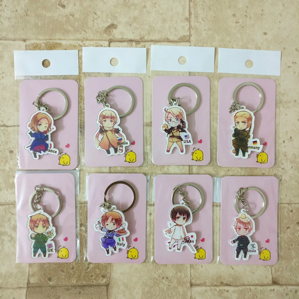 9PCS lot Axis Powers Keychain Keyrings Fashion font b Jewelry b font Key Chains font b