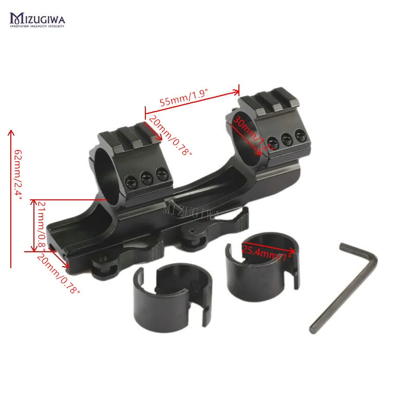MIZUGIWA быстросъемное консольное сверхмощное крепление для прицела 30 мм/" двойное кольцо плоское Верхнее Крепление для прицела Пикатинни для охоты