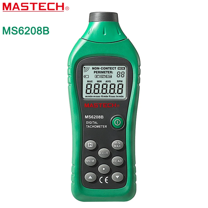 

MASTECH MS6208B Non-contact Tachometer RPM Meter With 50-99999RPM Rotation Speed Range Digital Laser Non contact Tacometro