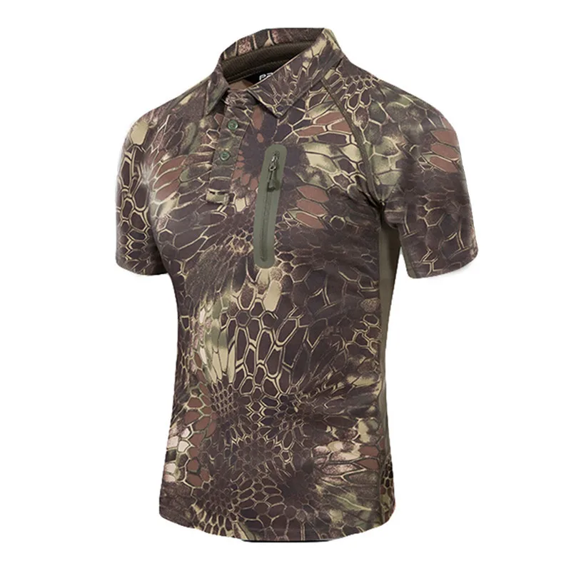 Тактическая Военная камуфляжная быстросохнущая Мужская футболка спортивная альпинистская походная Мужская дышащая мужская камуфляжная рубашка питона