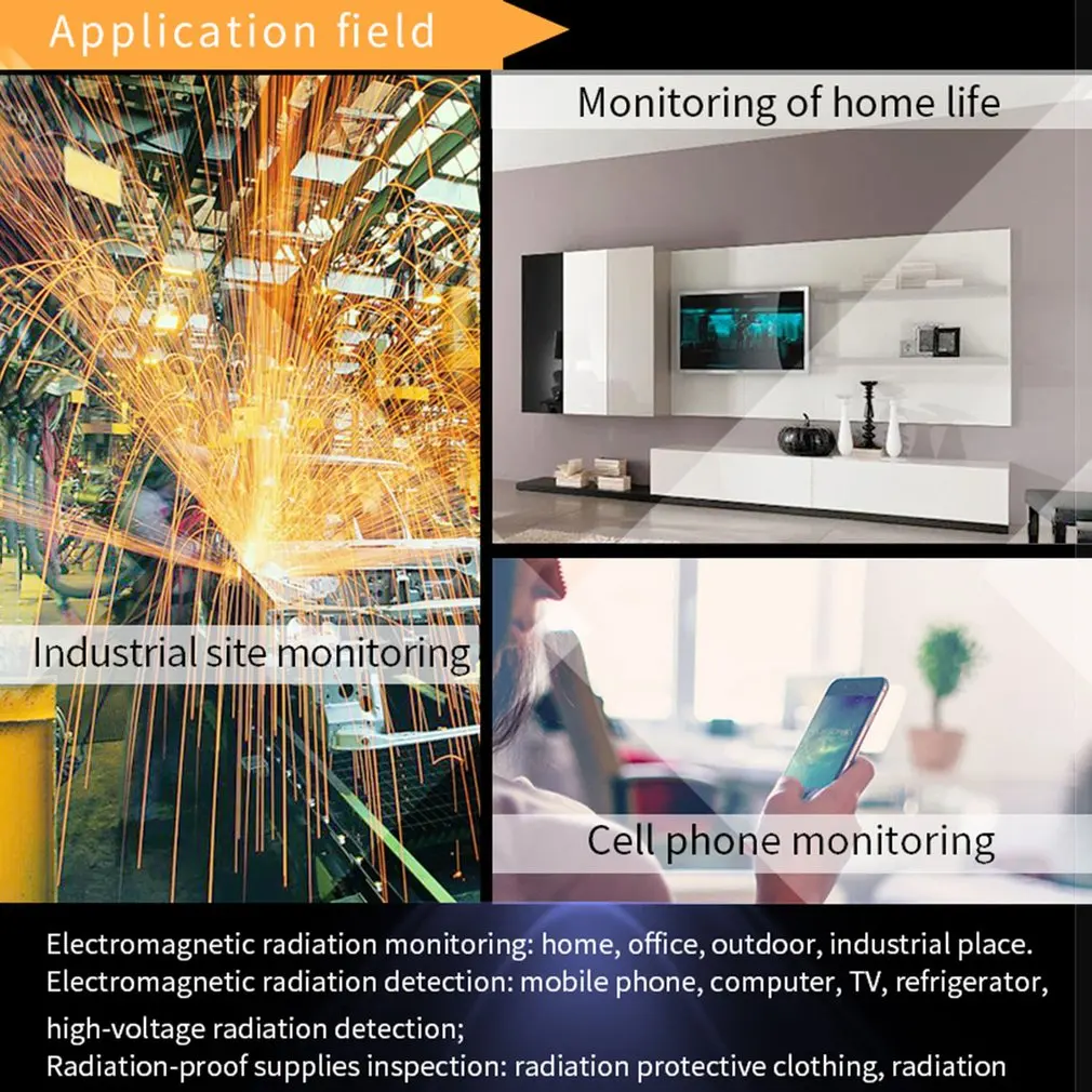 Kopen ET825 Elektromagnetische Straling Tester Straling Detector EMF Meter Draagbare Praktische Ultraviolet Licht Gas Detectie