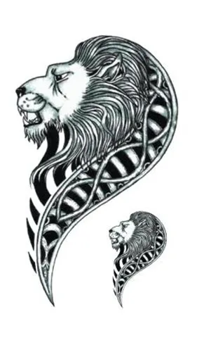 Наклейка с изображением Льва, водостойкая временная татуировка, искусственные животные, Мультяшные персонажи, на руку, на плечо, для мальчиков, мужской боди-арт, инструменты для макияжа, 10,5X6 см - Цвет: SF3697