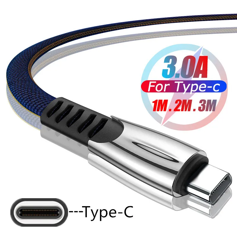 Кабель Micro USB для быстрой зарядки и передачи данных 3 А Тип C Samsung Galaxy S6 S7 Edge J3 J4 J7 A3 A5