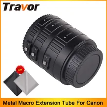 Travor MET-C3 3 pieces Set Auto Metal Macro Extension Tube For Canon DSLR Camera with 2pcs Microfiber Lens Cloth
