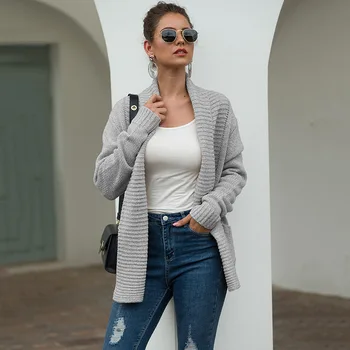 

Womens Sweater Coat 2019 Fashion Loose Thermal Solid More Colors Outwear Sweater Cardigan Autumn And Winter Lady Casual Cardigan