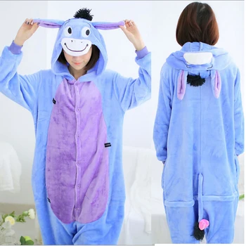 

New Year Men Women Winter Spring Fleece Kawaii Cute Adult Animal Couples Onesie Pajamas Costume Donkey Onesie