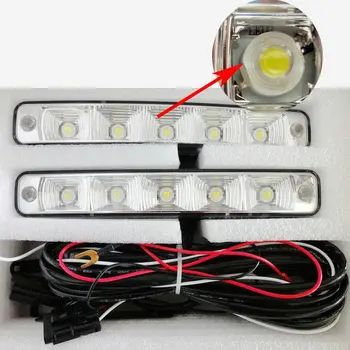 

5 LED Universal Car Auto Driving Lamp Fog light 12V Led DRL Daytime Running Light for BMW For Audi For VW super bright white