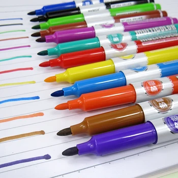 

BAOKE 12Color Whiteboard Marker for Office Working White Board Maker Liquid Chalk Erasable Glass Ceramics Maker School Supplier