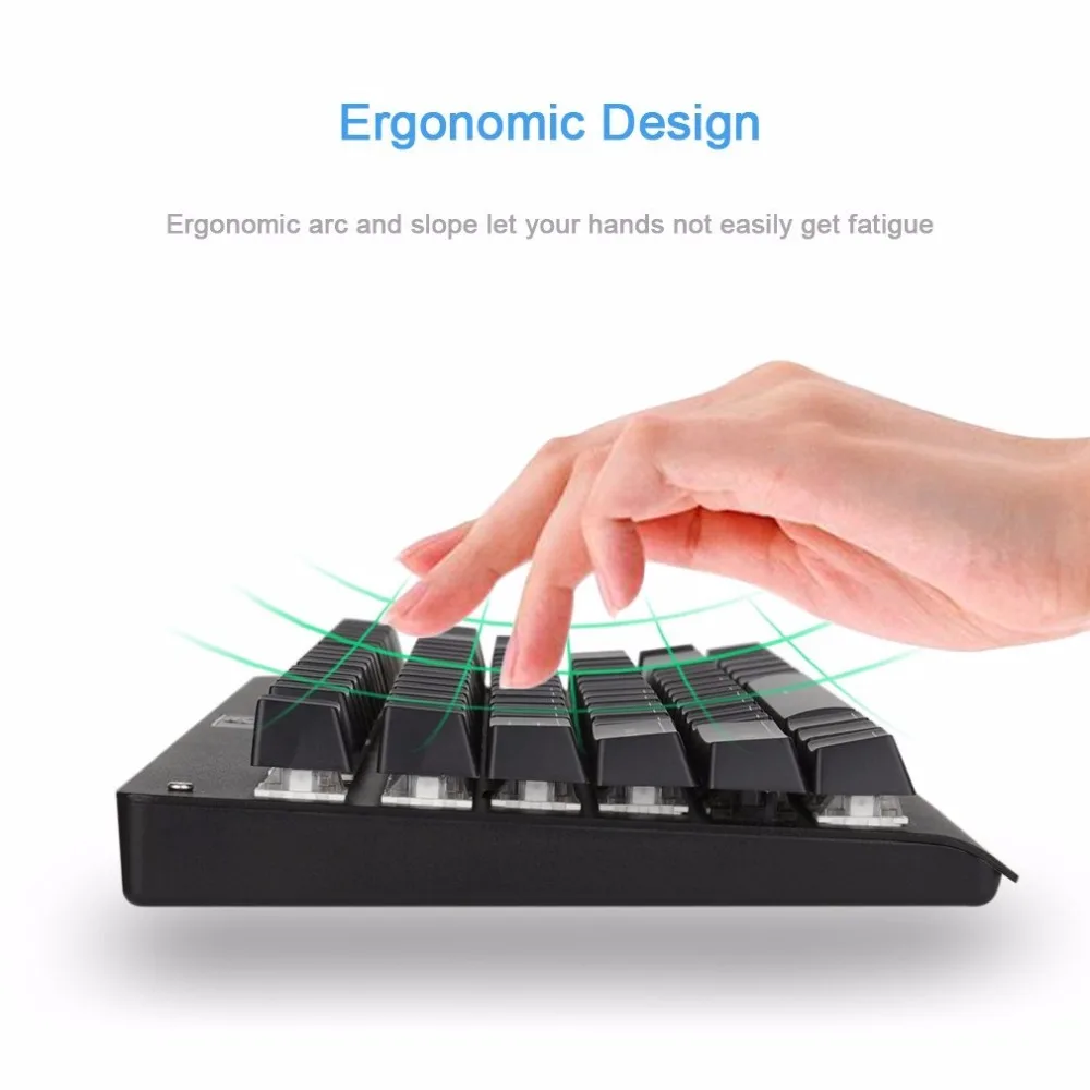 Механическая игровая клавиатура TKL с металлической пластиной эргономичная клавиатура 87 клавиш с защитой от привидения utemu синие переключатели Z77
