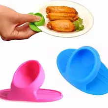 2 шт. микроволновая печь рукавицы силиконовый держатель для кухни Удобный изоляцией перчатки палец нескользящим клипы защиты мудрый готовить инструменты