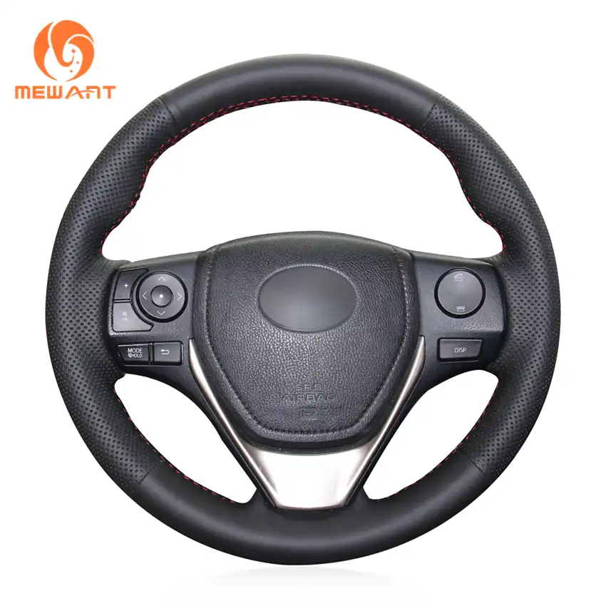 MEWANT черная искусственная кожа чехол на руль для Toyota RAV4 2013-2019 Corolla 2014-2019 Corolla iM (US) Scion iM 2016 - изображение