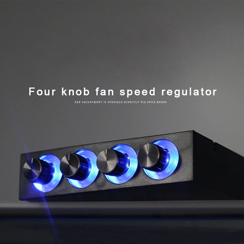 

Computer case fan 4 Channel Speed Fan Controller with Blue/Red LED CPU fan speed controller PWM