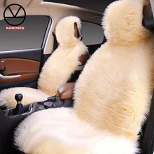 KAWOSEN 2 шт./набор, длинный чехол для сиденья из искусственного меха, универсальные чехлы для автомобильных сидений из искусственного плюша, 9 цветов, милая плюшевая подушка для сиденья LFFS02