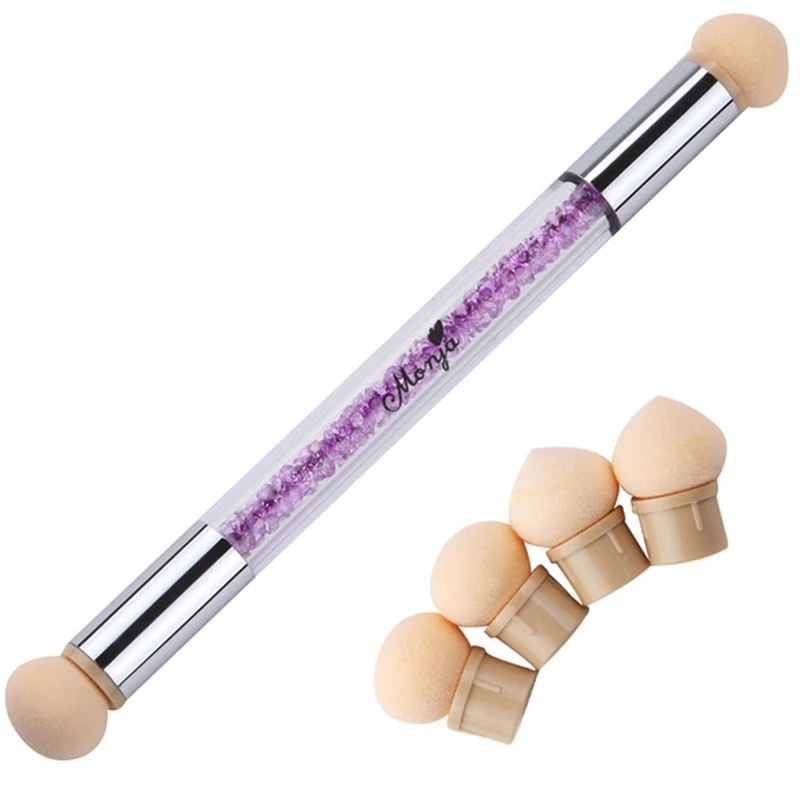 

MONJA Double Nail Art Gel Gradient Brush Sponge Head Transfer Perm Bloom Pen Manicure Tool