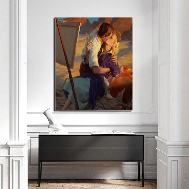 

Pictures By Numbers Kissing couple DIY Digital Painting Canvas Painting Living Room Home Decor Modern Wall Art Oil Painting HD