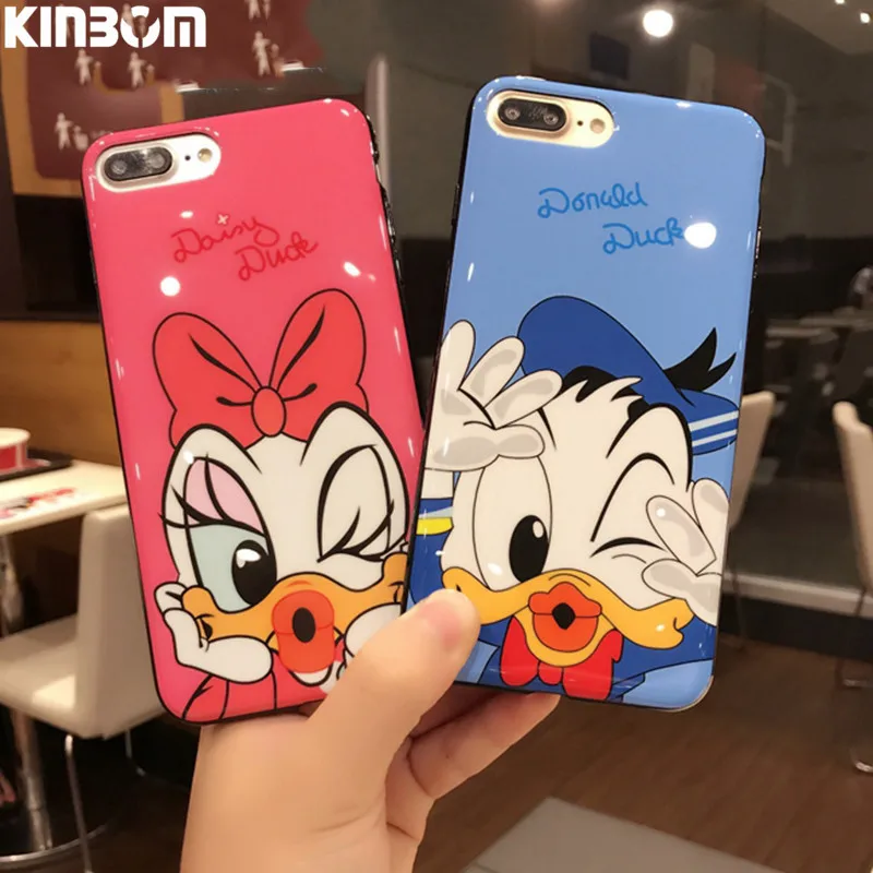 KINBOM Cortoon Donald Duck Daisy Phone Case For Iphone 6 6s Plus 7 8 Silicone Soft Tpu Shell Back Cover Capa Fundas | Мобильные