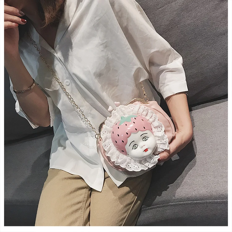 Милая юбка Керамическая кукла модная повседневная сумка из искусственной кожи на цепочке для девочек Сумка через плечо мини сумка-мессенджер сумка с клапаном Bolsa