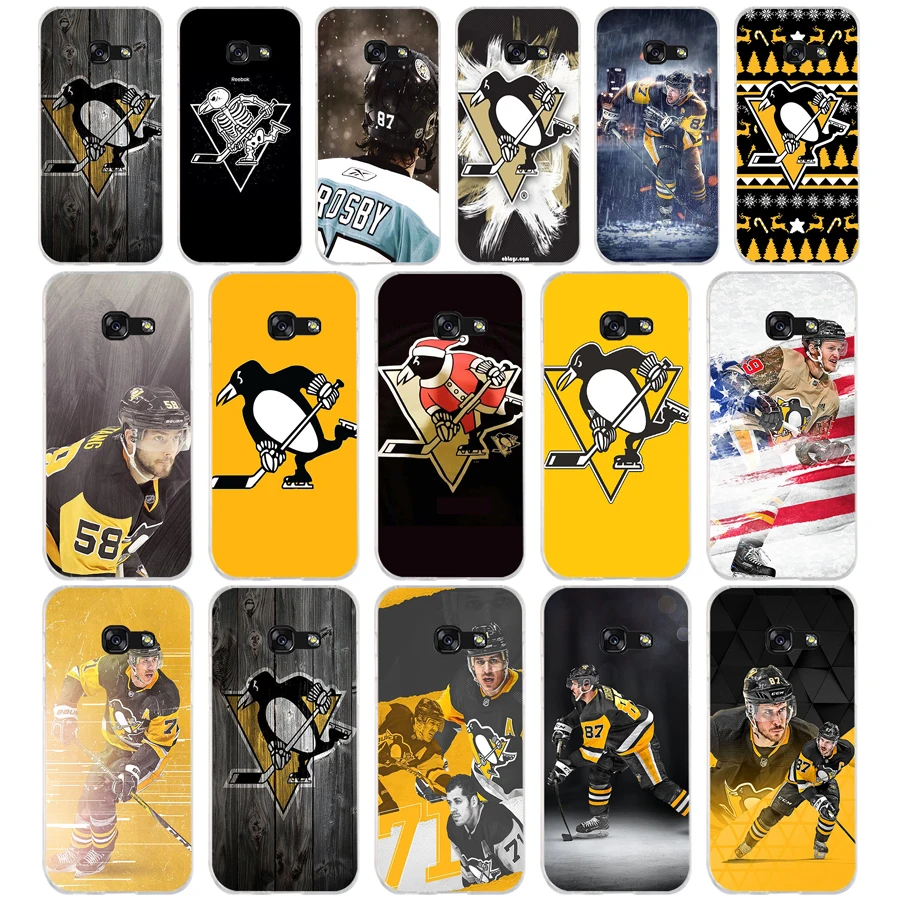 

80SD High Quality Pittsburgh Penguin Soft Silicone Tpu Cover phone Case for Samsung a3 a5 a6 plus a7 a8 a9 star lite s 6 7 8 9