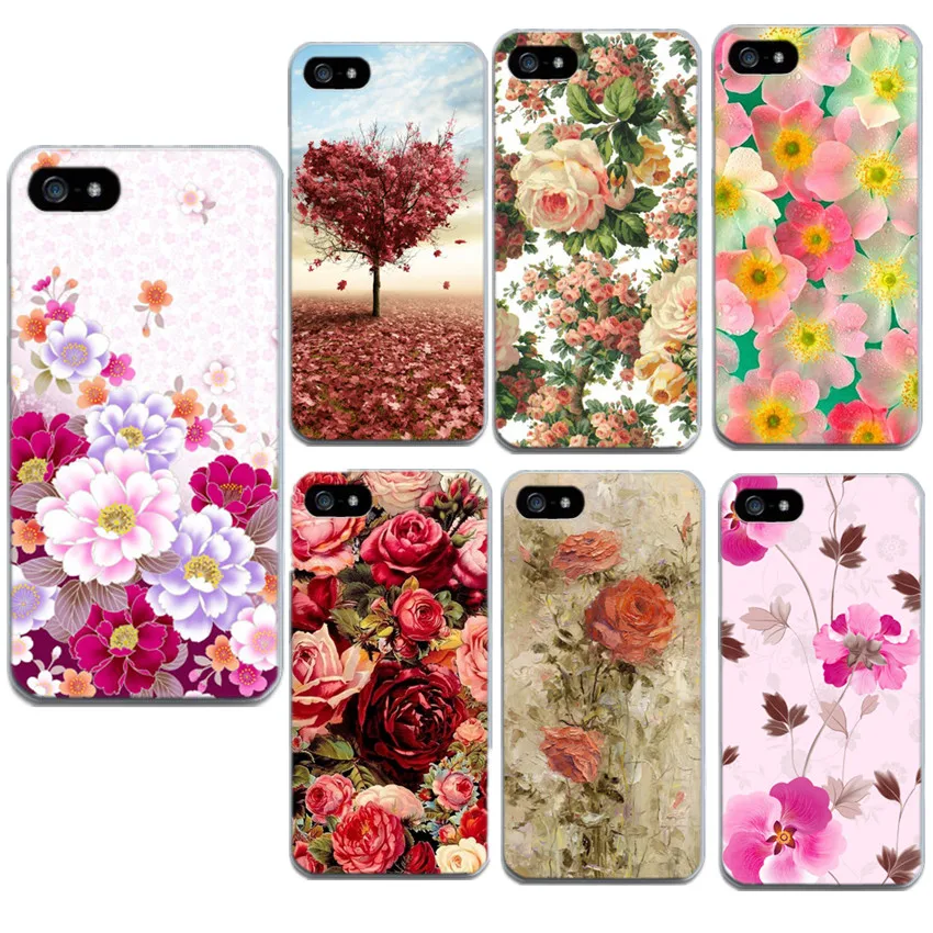 Floral Flower Cases For Apple Iphone 4 4S 5 5S 6 6S Plus 7 7 Plus Phone