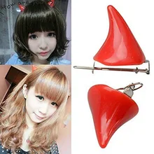 1 пара Ювелирная заколка уши заколки для волос дьявол Угол рога стерео Хэллоуин