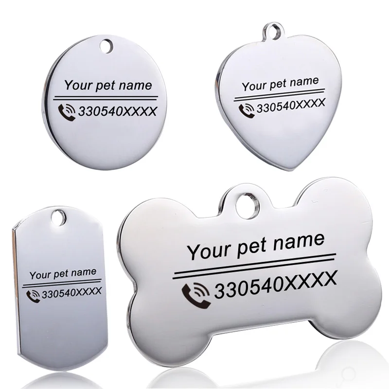 

Customized Engraved Your Phone Dog Name ID Tag Keyring, Anti Lost Key Chain for Pet Collar Accessories Personalized Keychain