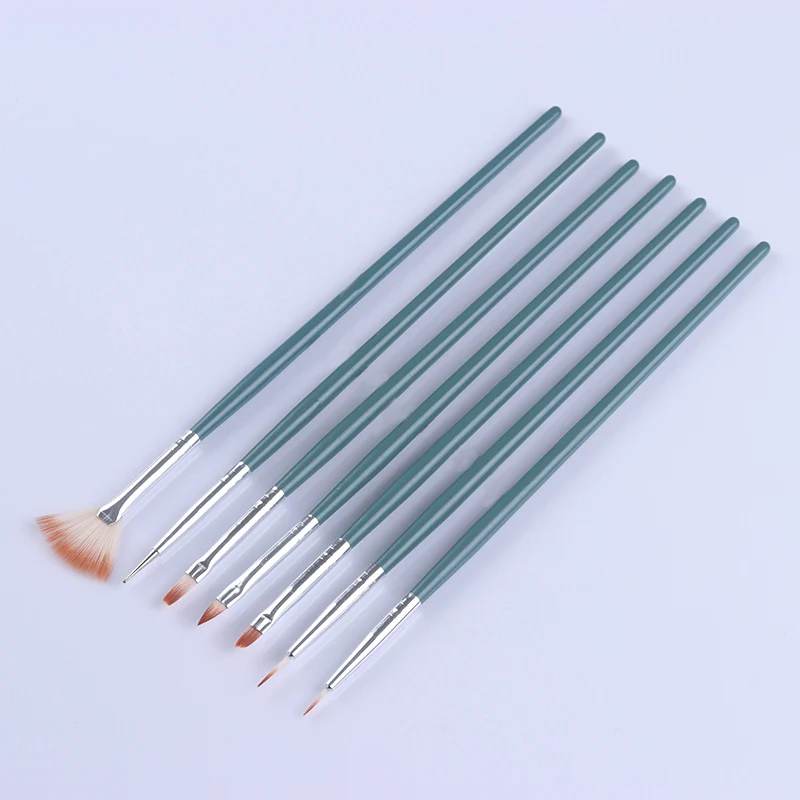 

7Pcs DIY Professional Nail Art Brush Set Design Painting Tool Pen Polish Brush Kits Gel Varnish UV Nail Print Brushes Manicure