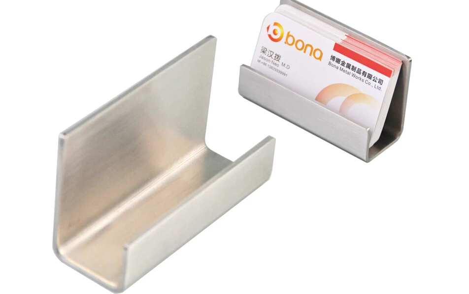 Modern Art Stainless Steel Business Card Holder Name Card Display