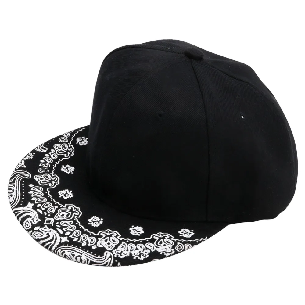 KLV Paisley Black Unisex Hip Hop Dance Hats Adjustable Bboy Baseball