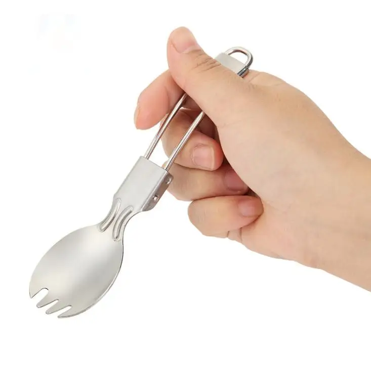 200 шт. складной нержавеющая сталь ложка Spork вилы Открытый Отдых пеший Туризм Traveller Кук SN2371