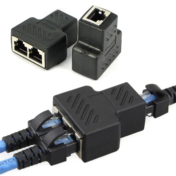 

RJ45 Splitter Adapter 1 To 2 Ways Dual Female Port CAT5/CAT 6 LAN Ethernet Cable