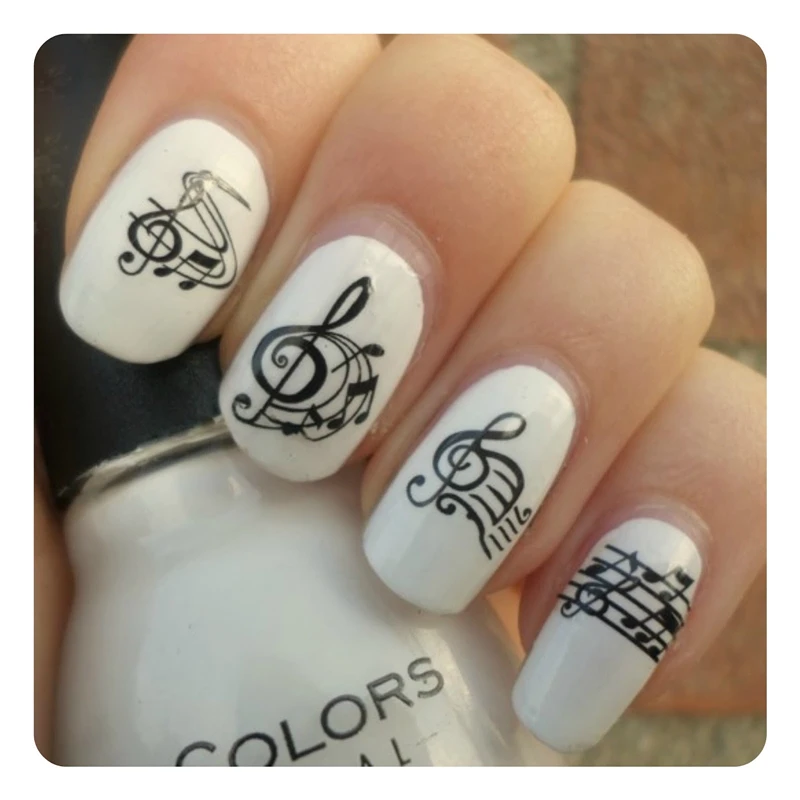 ネイルウォーターデカール転送ステッカー音符柄xf1358 Notes Fabric Notes Violinnotes Ring Aliexpress