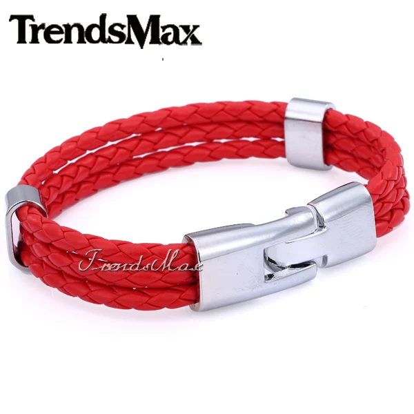 Trendsmax женский мужской кожаный браслет 2018 ювелирные изделия 3 нити веревочная