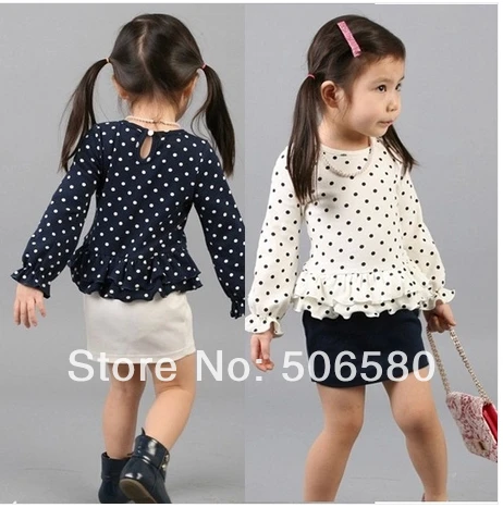 

MERI AMMI 2 pcs Set Girl Clothing Set Dots Tees + Skirts For 3-8 Year Children Baby Kids Girls 3-7 year