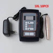 Набор татуировки для татуажа Постоянный Набор косметики для макияжа с пистолетом татуировки Электропитание 10 шт набор иголок