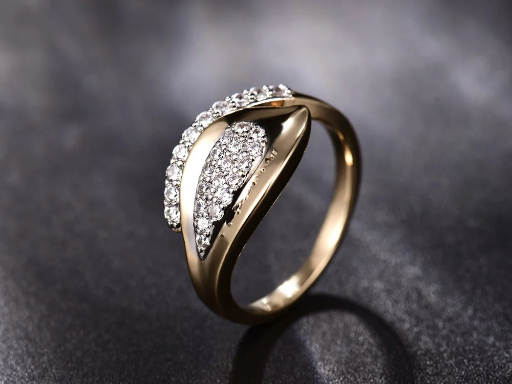 XIAGAO золотого цвета Монтажные кольца Anel Feminino Aneis Bijoux для женщин кубический цирконий Свадебные ювелирные обручальные кольца ZR606