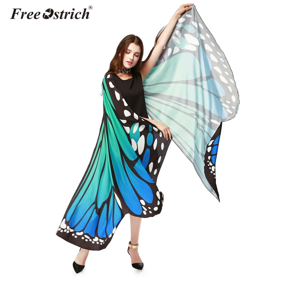 Страуса шаль шарфы дамы Для женщин крылья бабочки пончо костюм аксессуар печати пашмины Лето N30